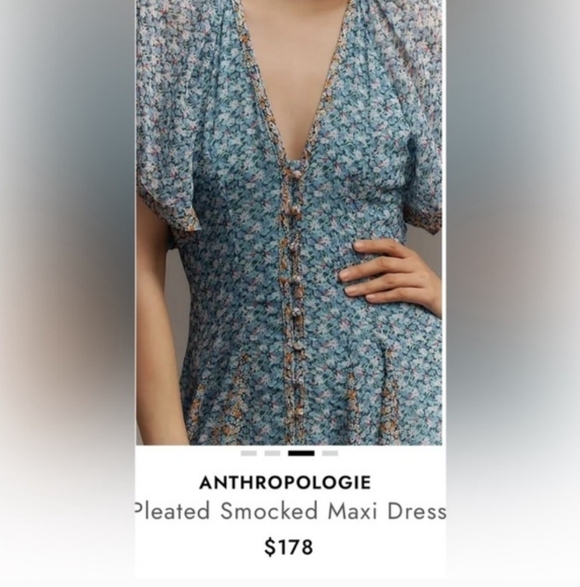 Anthropologie Maeve Smocked Maxi Dress - Picture 6 of 8